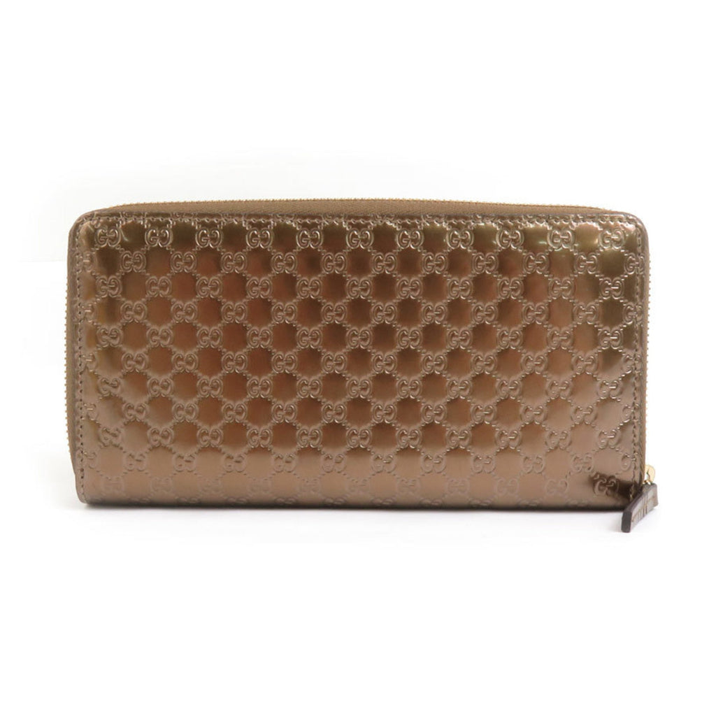 Gucci Bronze Leather Long Wallet (Bi-Fold) (Pre-Owned)
