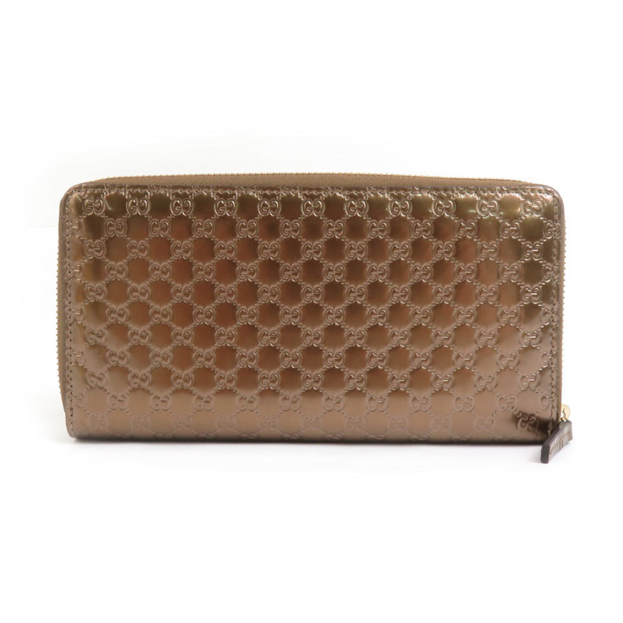 Gucci Bronze Leather Long Wallet (Bi-Fold) (Pre-Owned)