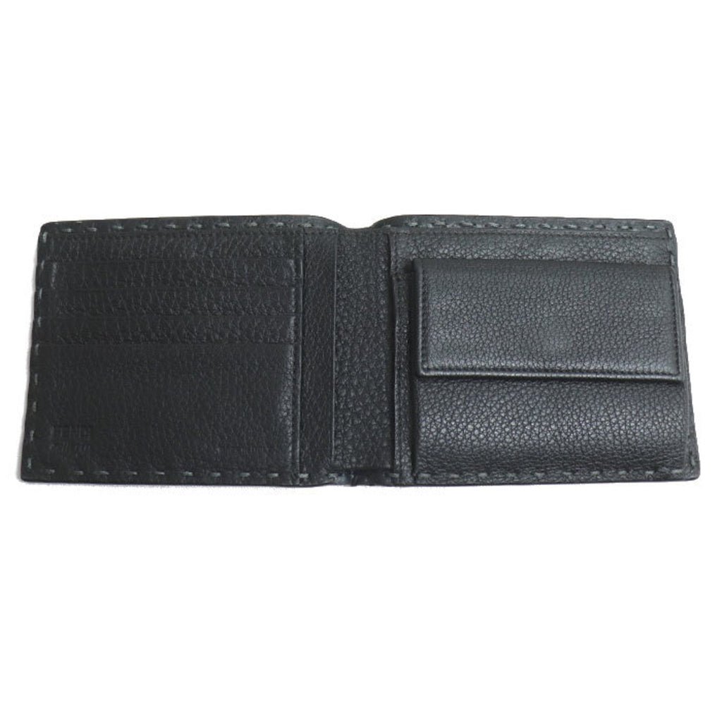 Fendi Gray Leather Wallet (Bi-Fold) (Pre-Owned)