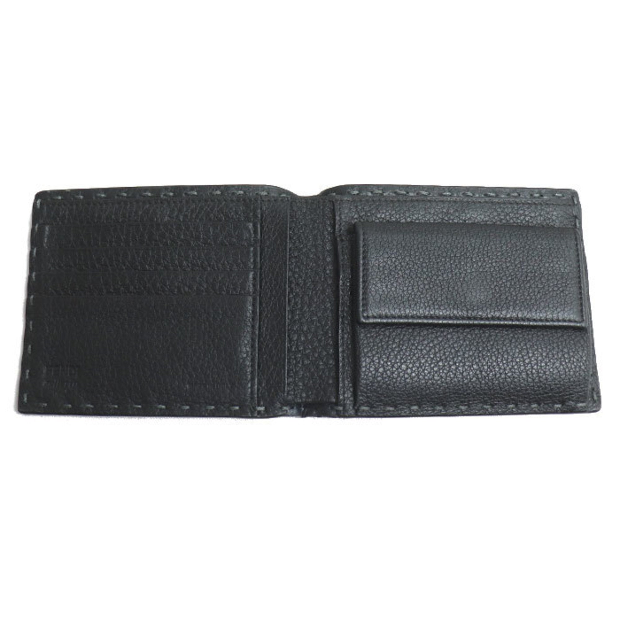 Fendi Gray Leather Wallet (Bi-Fold) (Pre-Owned)