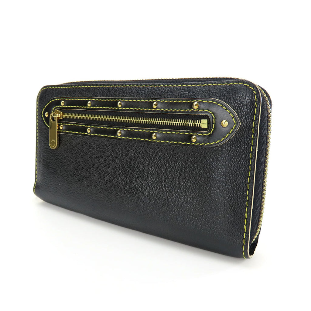 Louis Vuitton Black Leather Long Wallet (Bi-Fold) (Pre-Owned)