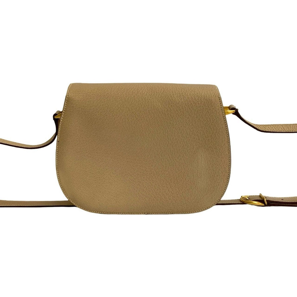 Gucci Beige Leather Bamboo Pochette Shoulder Bag (Pre-Owned)