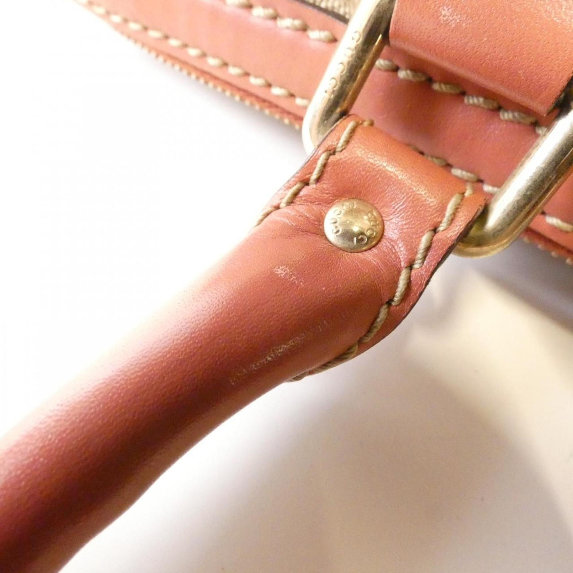 Gucci Beige Pink Canvas Handbag (Pre-Owned)