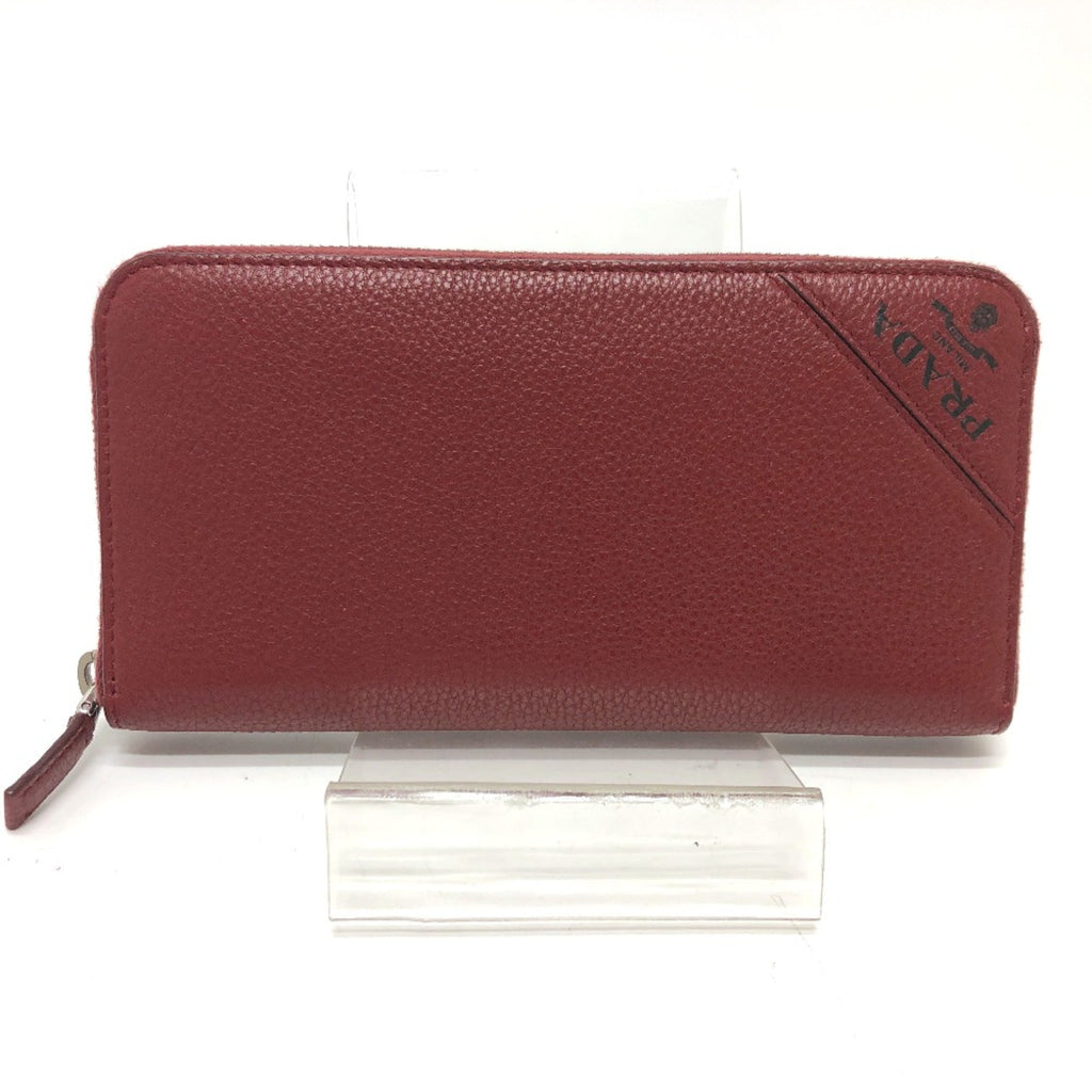 Prada Red Leather Long Wallet (Bi-Fold) (Pre-Owned)