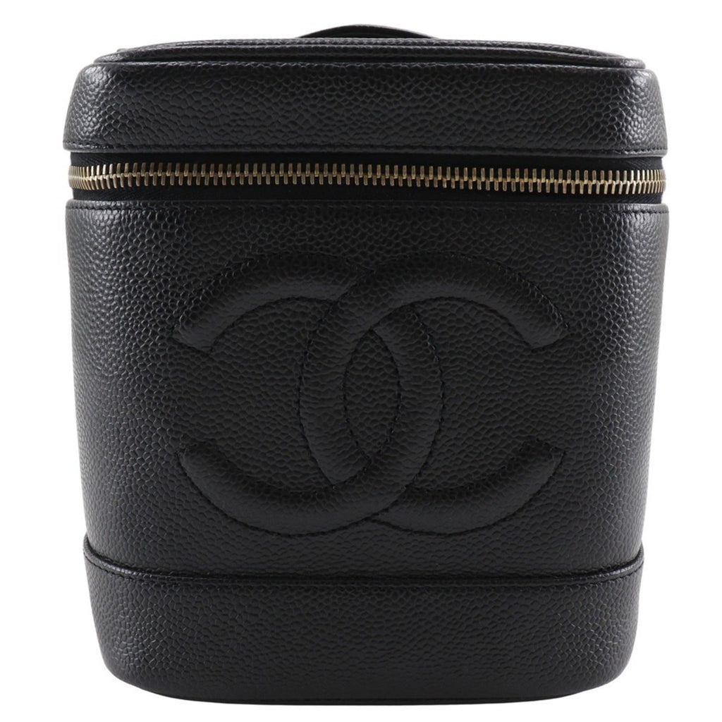 Chanel Black Caviar Leather Handbag Pouch (Pre-Owned)