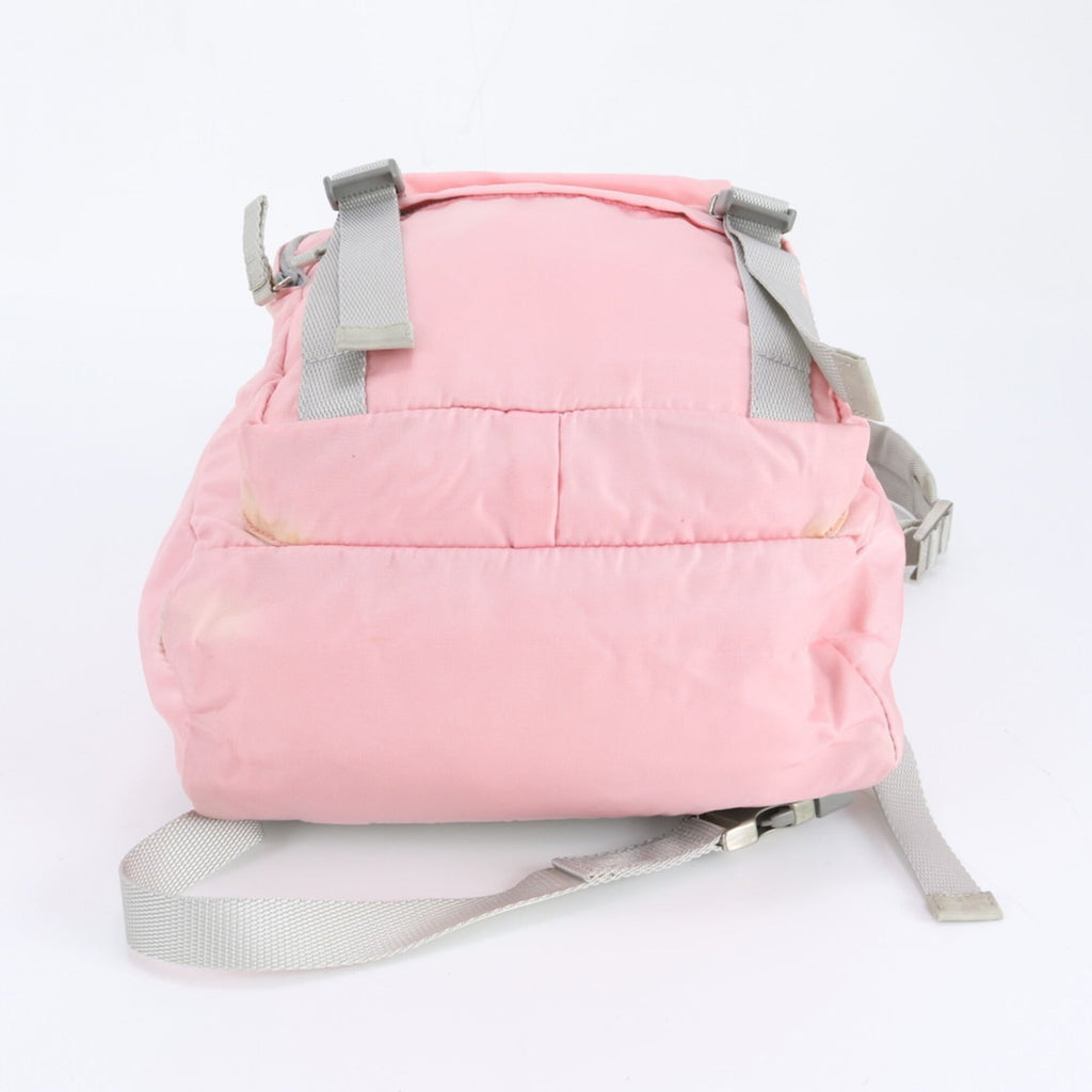 Prada Gray Pink Nylon Leather Backpack (Pre-Owned)