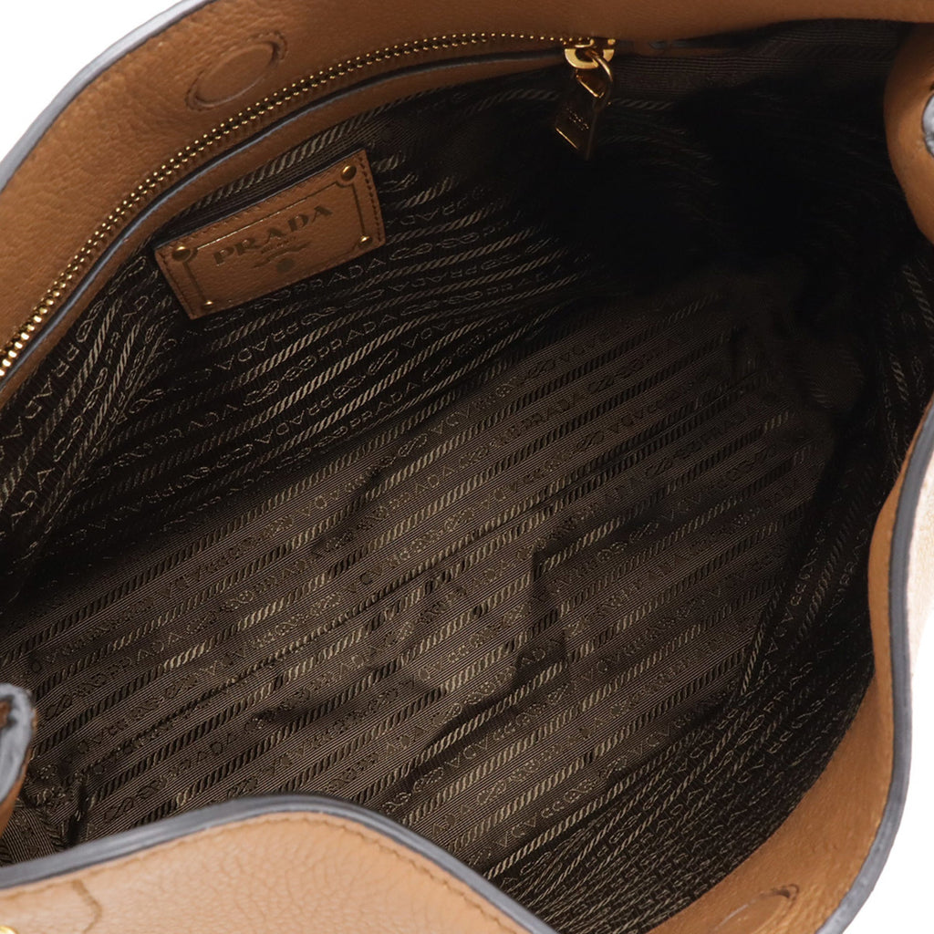 Prada Camel Leather Shoulder Bag (Pre-Owned)