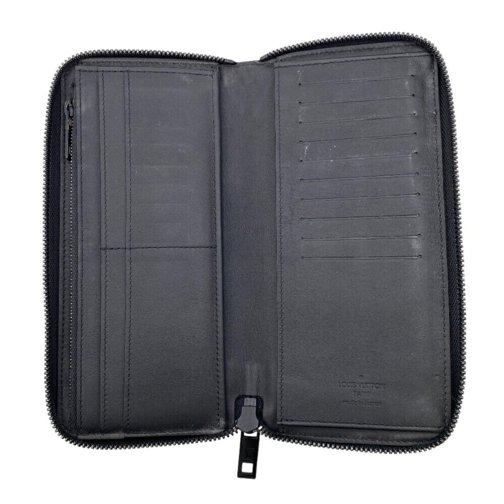 Louis Vuitton Black Leather Long Wallet (Bi-Fold) (Pre-Owned)