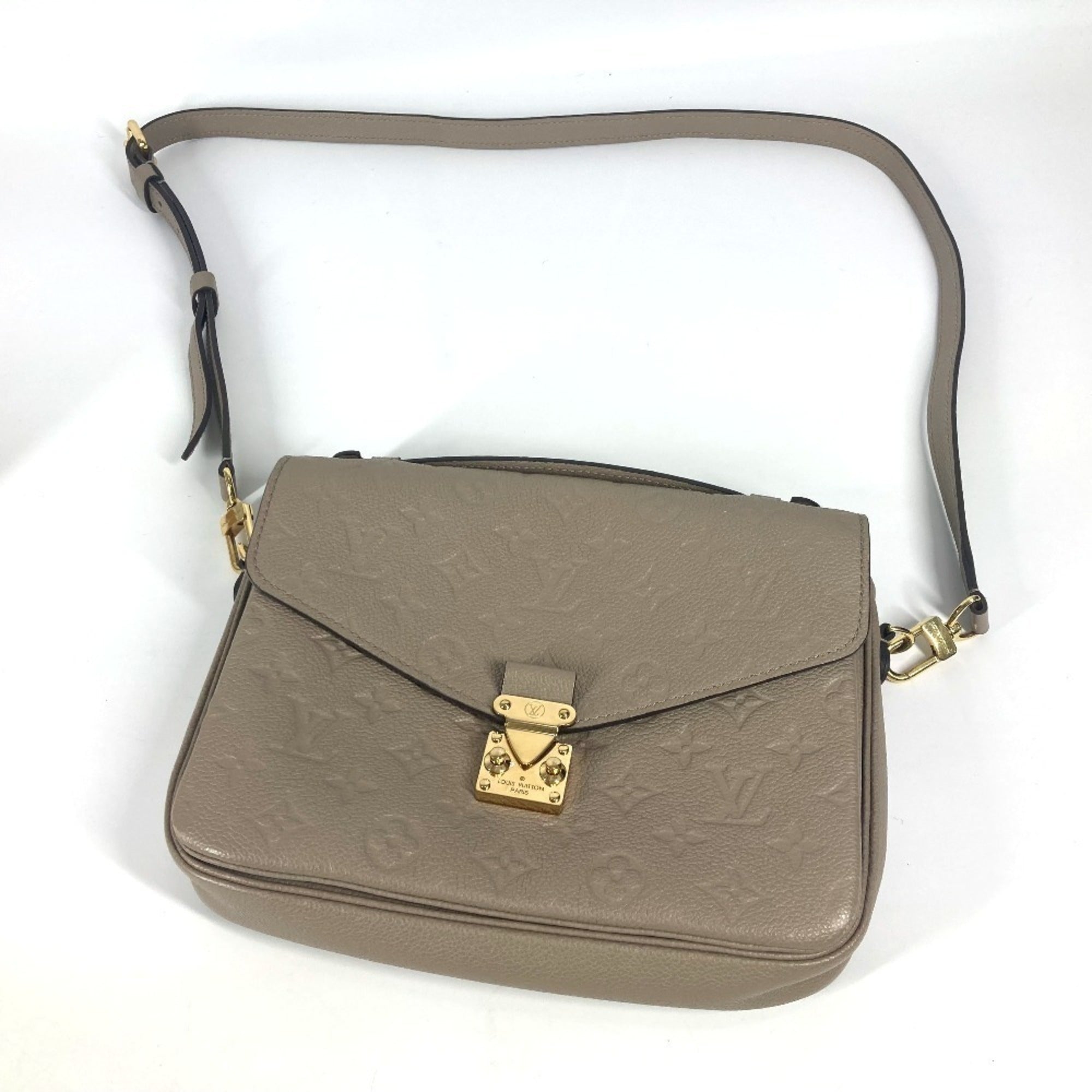 Louis Vuitton Monogram Empreinte Beige Tourterelle Monogram Empreinte Handbag Pochette Shoulder Bag (Pre-Owned)