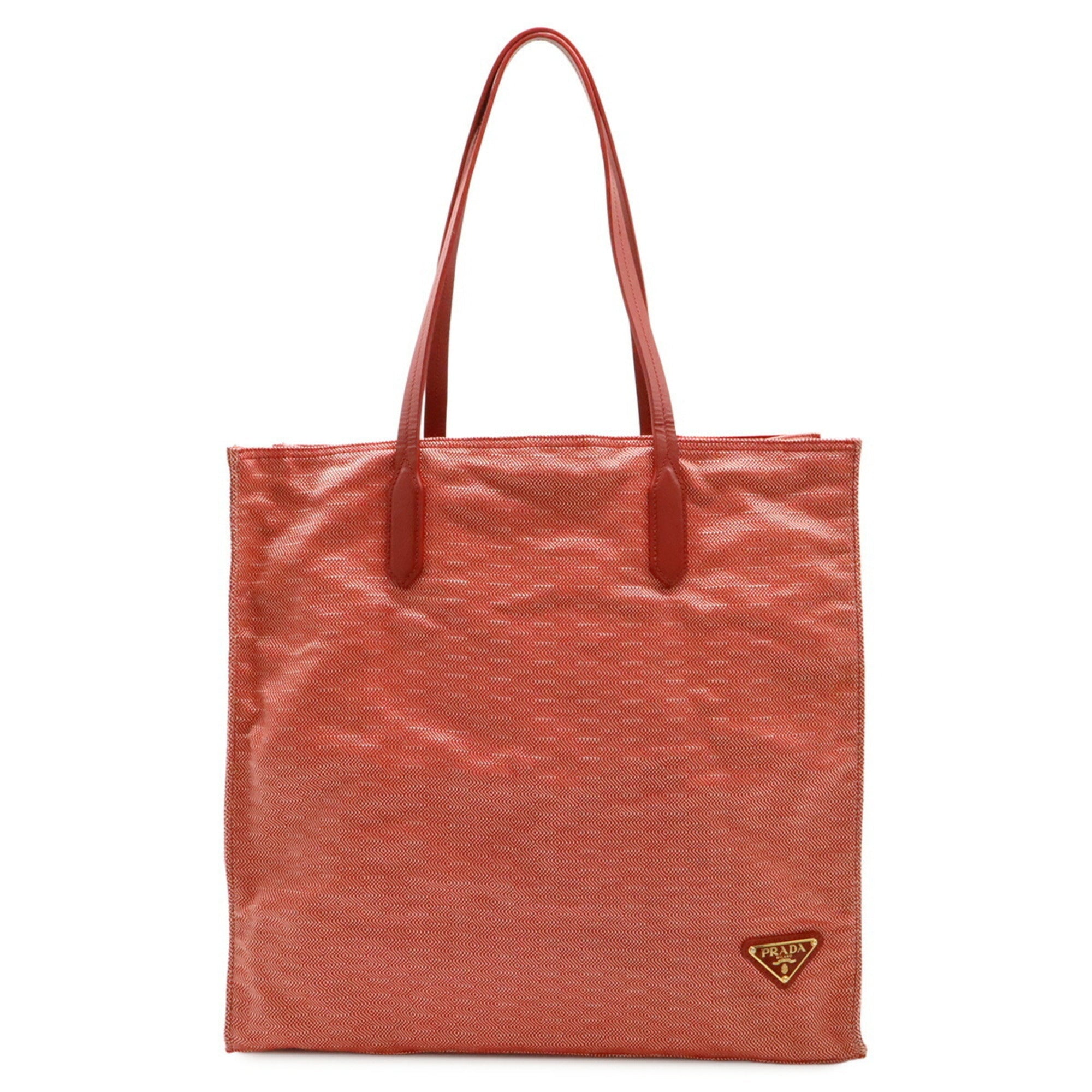 Prada Red Color Tessuto Shoulder Bag Tote Bag (Pre-Owned)