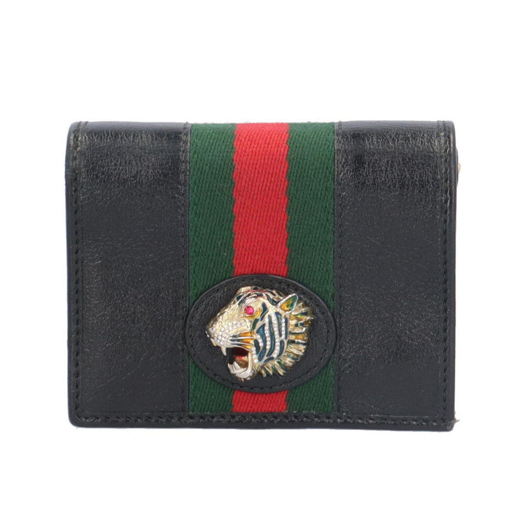Gucci Black Leather Chain/Shoulder Wallet (Pre-Owned)