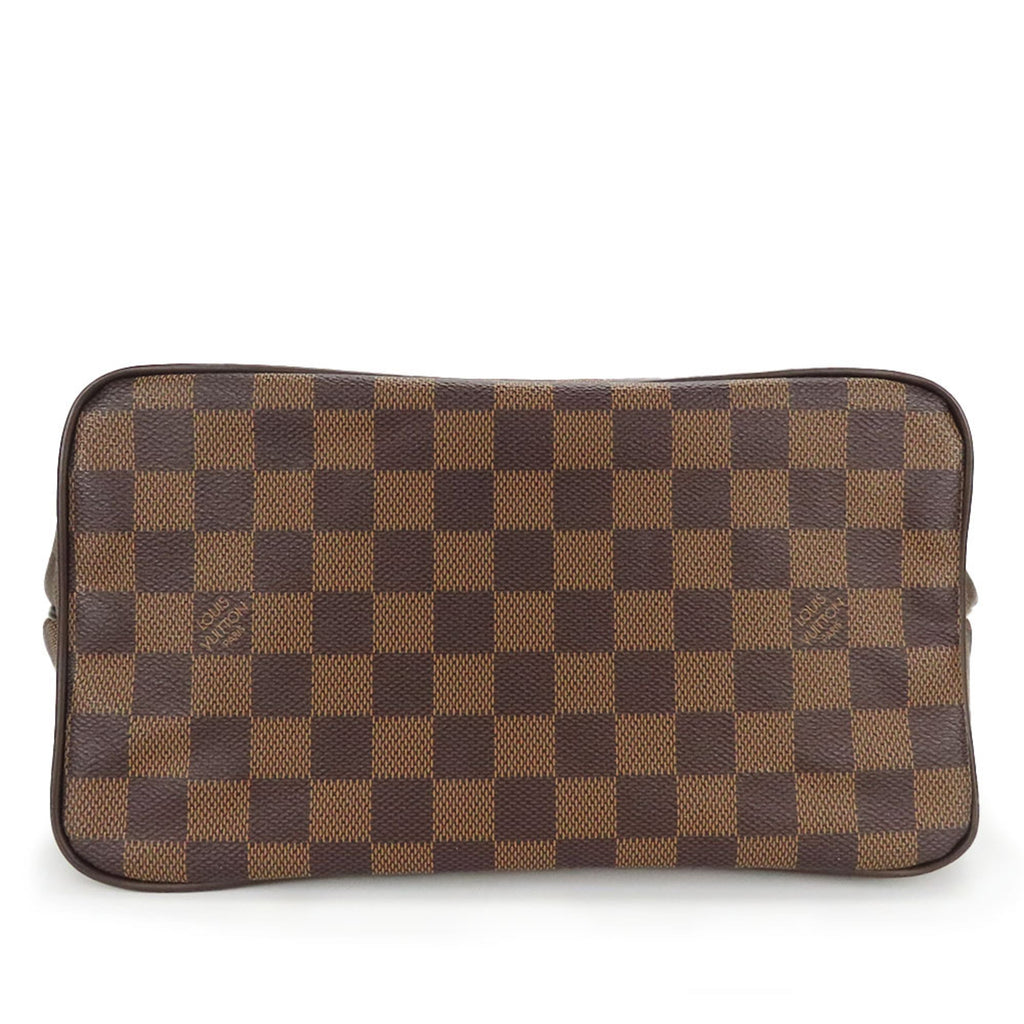 Louis Vuitton Brown Damier Canvas Leather Tote Bag (Pre-Owned)
