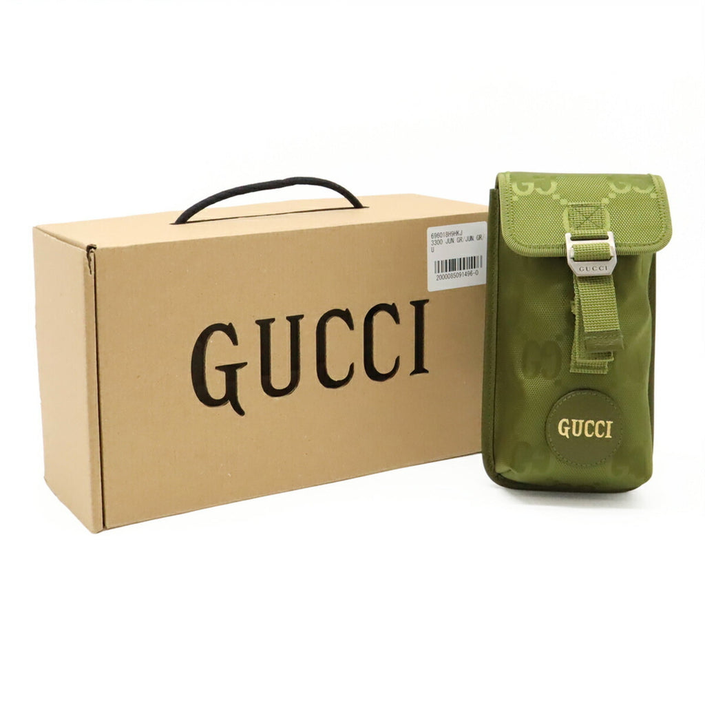 Gucci Green Khaki Nylon Canvas Leather Shoulder Bag (Pre-Owned)