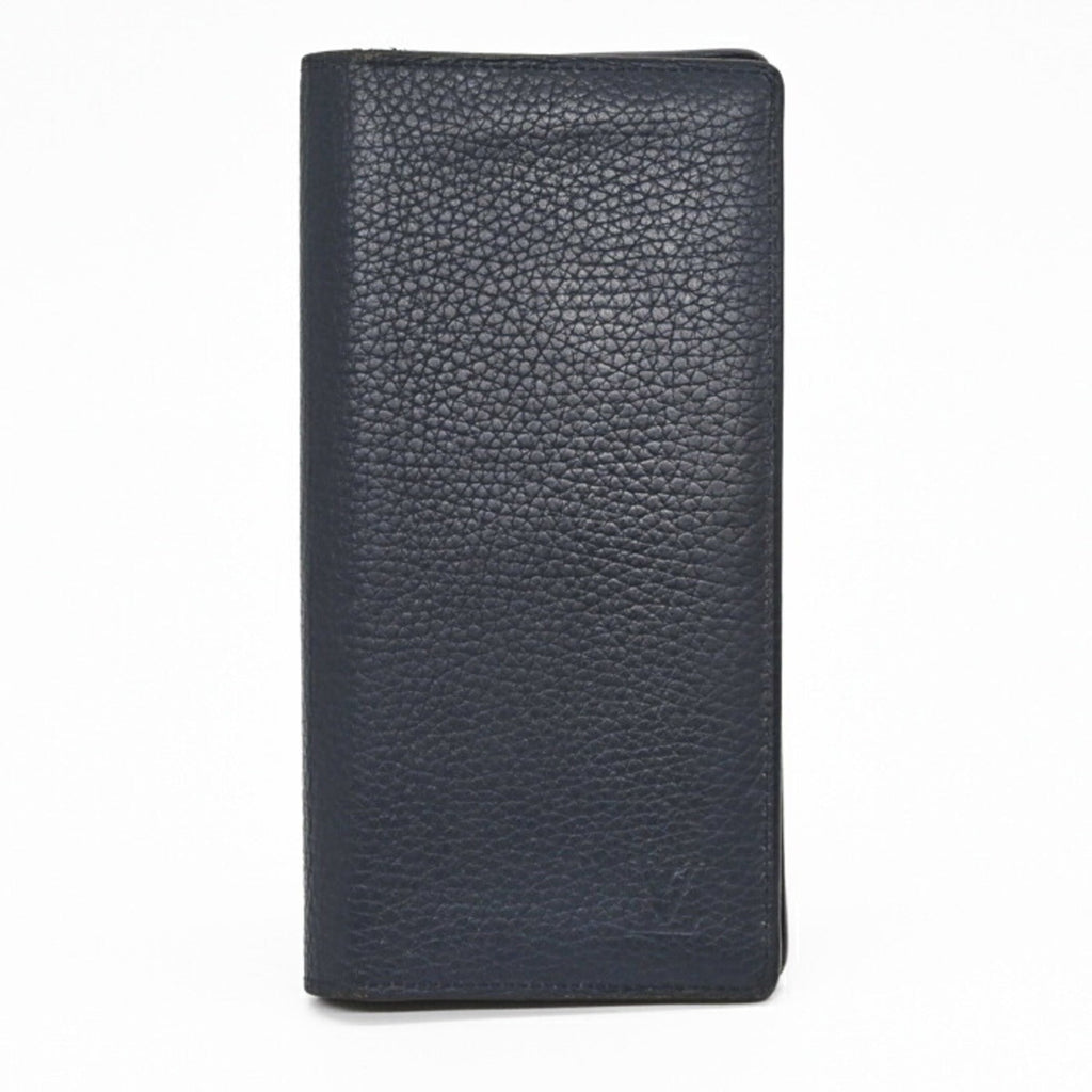 Louis Vuitton Navy Leather Long Wallet (Bi-Fold) (Pre-Owned)