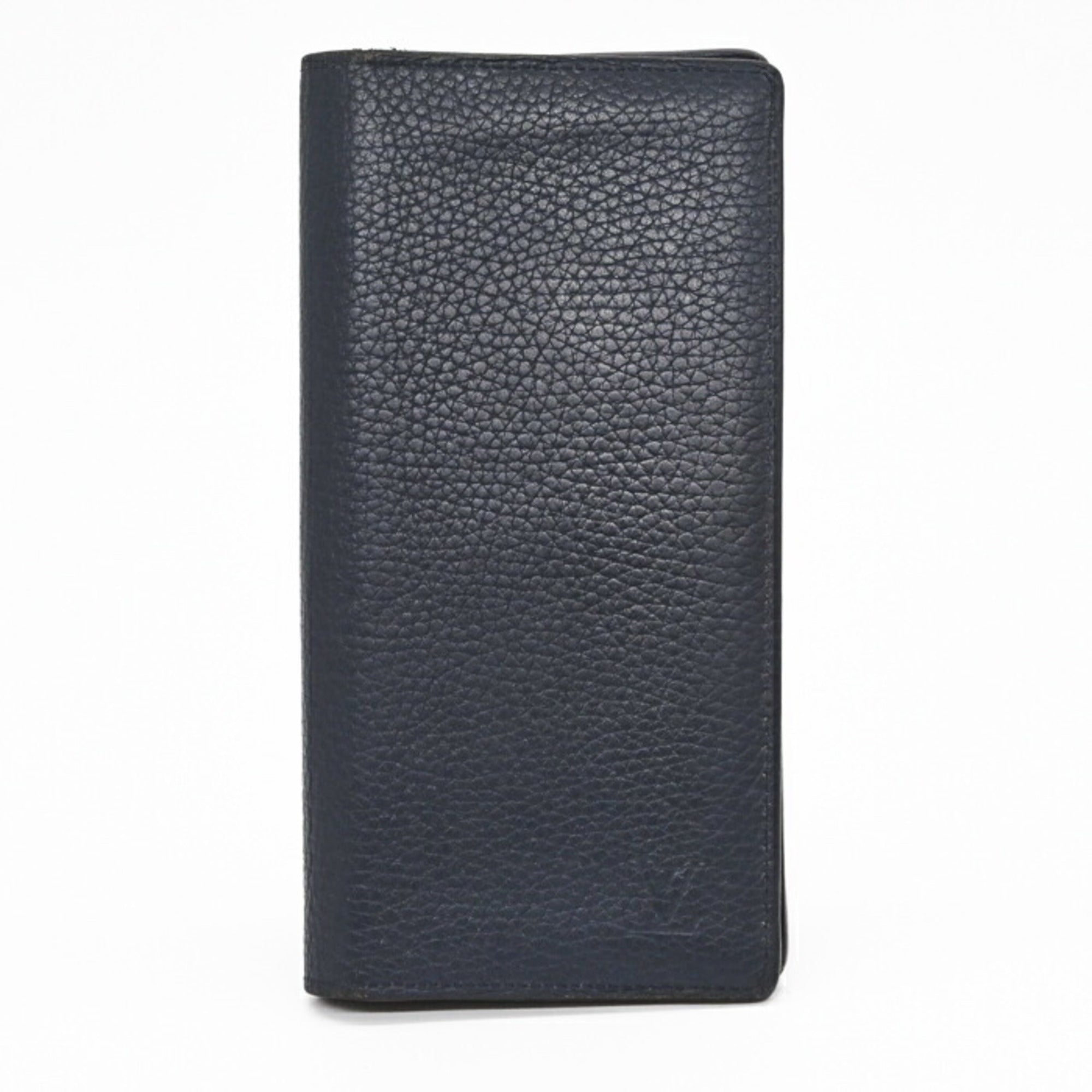 Louis Vuitton Navy Leather Long Wallet (Bi-Fold) (Pre-Owned)