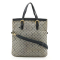 Louis Vuitton Blue Canvas Leather Handbag Shoulder Bag Tote Bag (Pre-Owned)