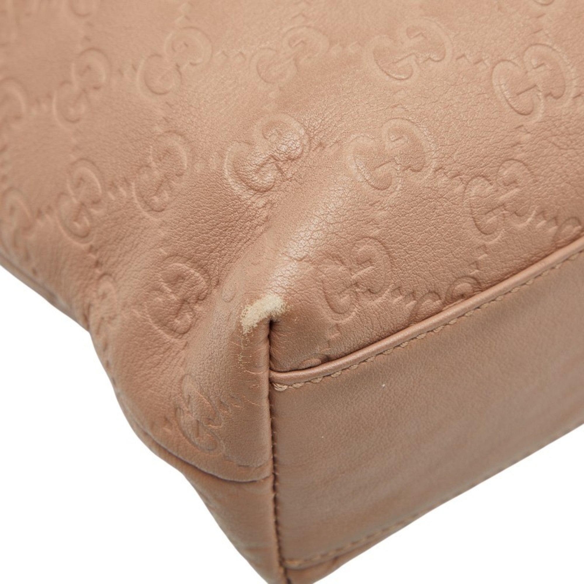 Gucci Beige Leather Handbag Tote Bag (Pre-Owned)