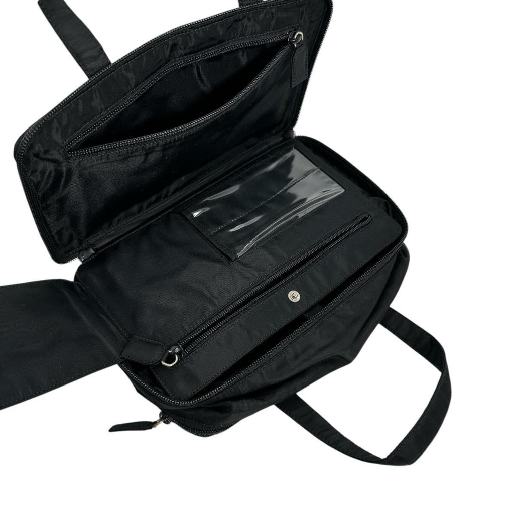 Prada Black Brown Nylon Handbag (Pre-Owned)