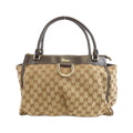 Gucci Beige Brown Gg Canvas Handbag (Pre-Owned)