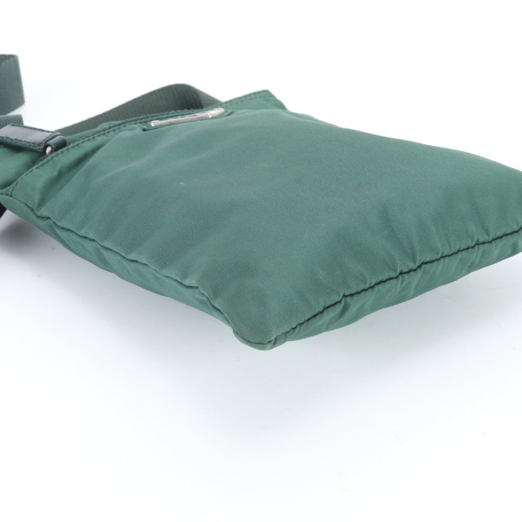 Prada Green Nylon Leather Shoulder Bag (Pre-Owned)