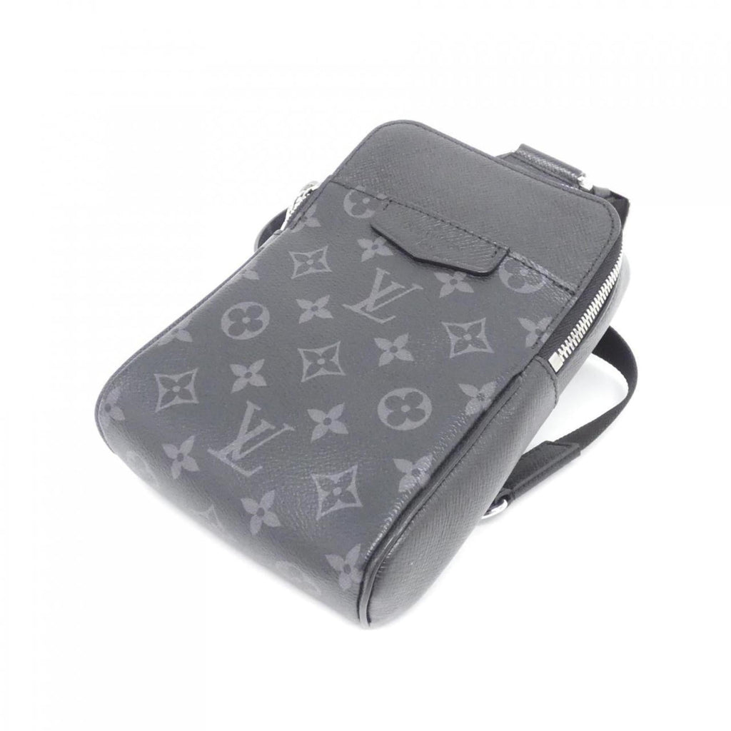 Louis Vuitton Taigarama Black Coated Canvas Leather Shoulder Bag (Pre-Owned)