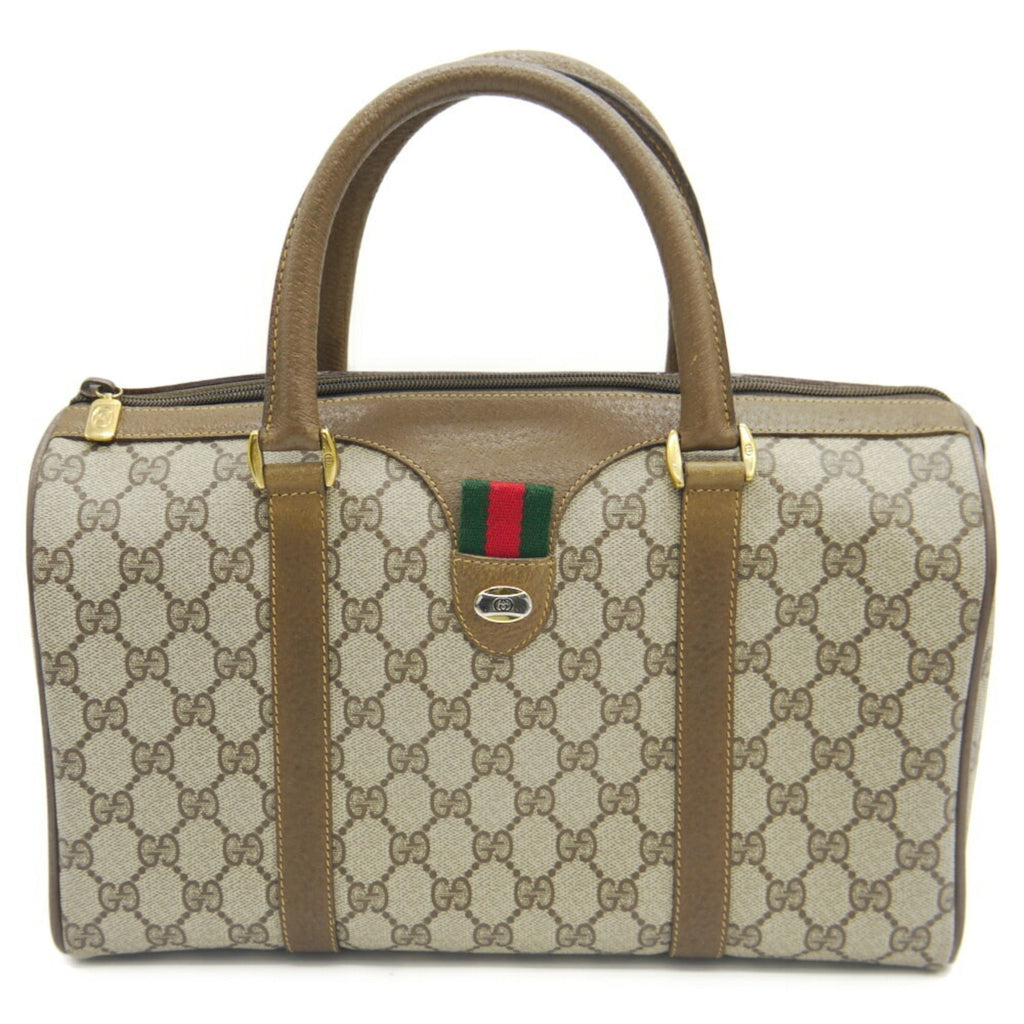 Gucci Beige Pvc Leather Boston Bag (Pre-Owned)