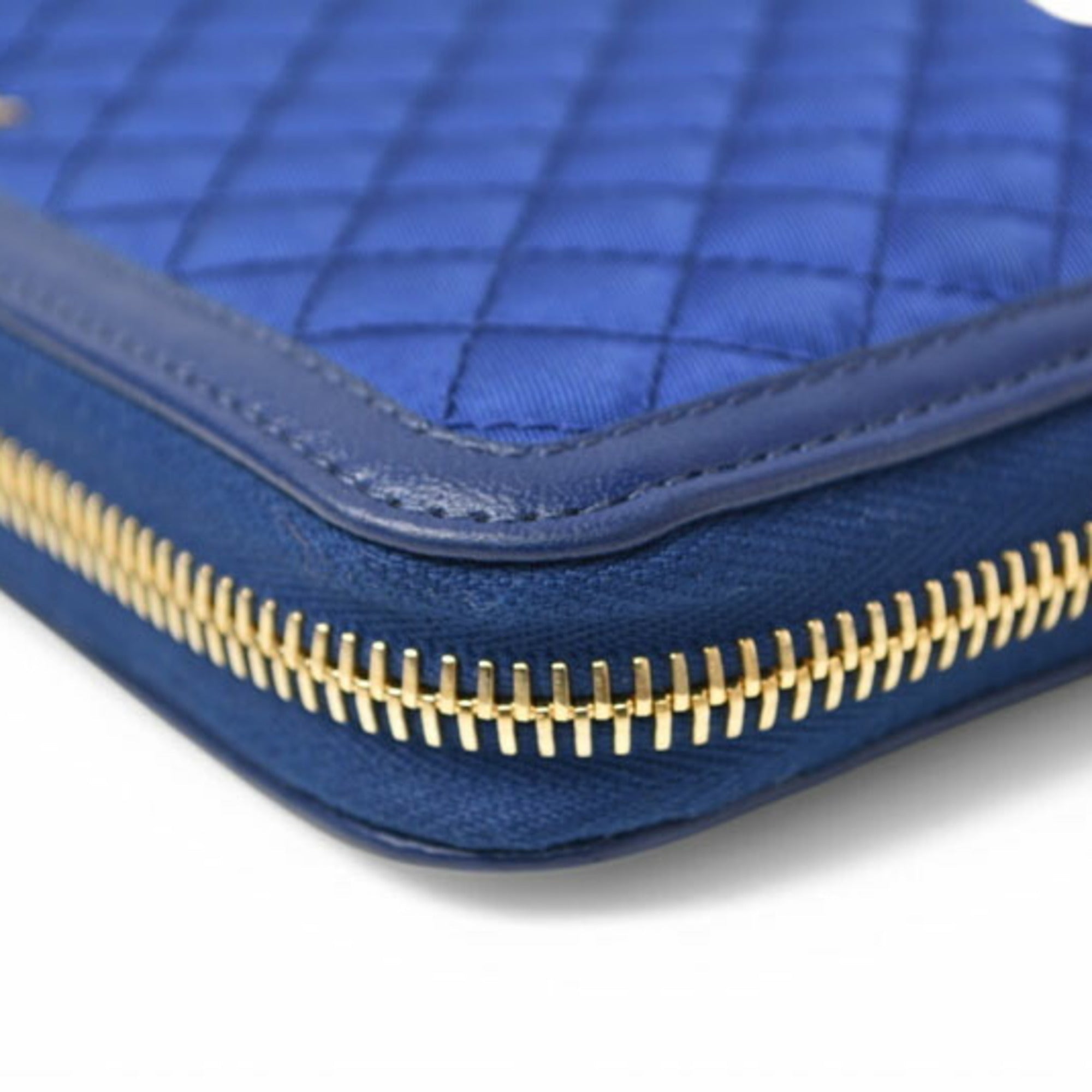 Prada Blue Bluette Tessuto Long Wallet (Bi-Fold) (Pre-Owned)