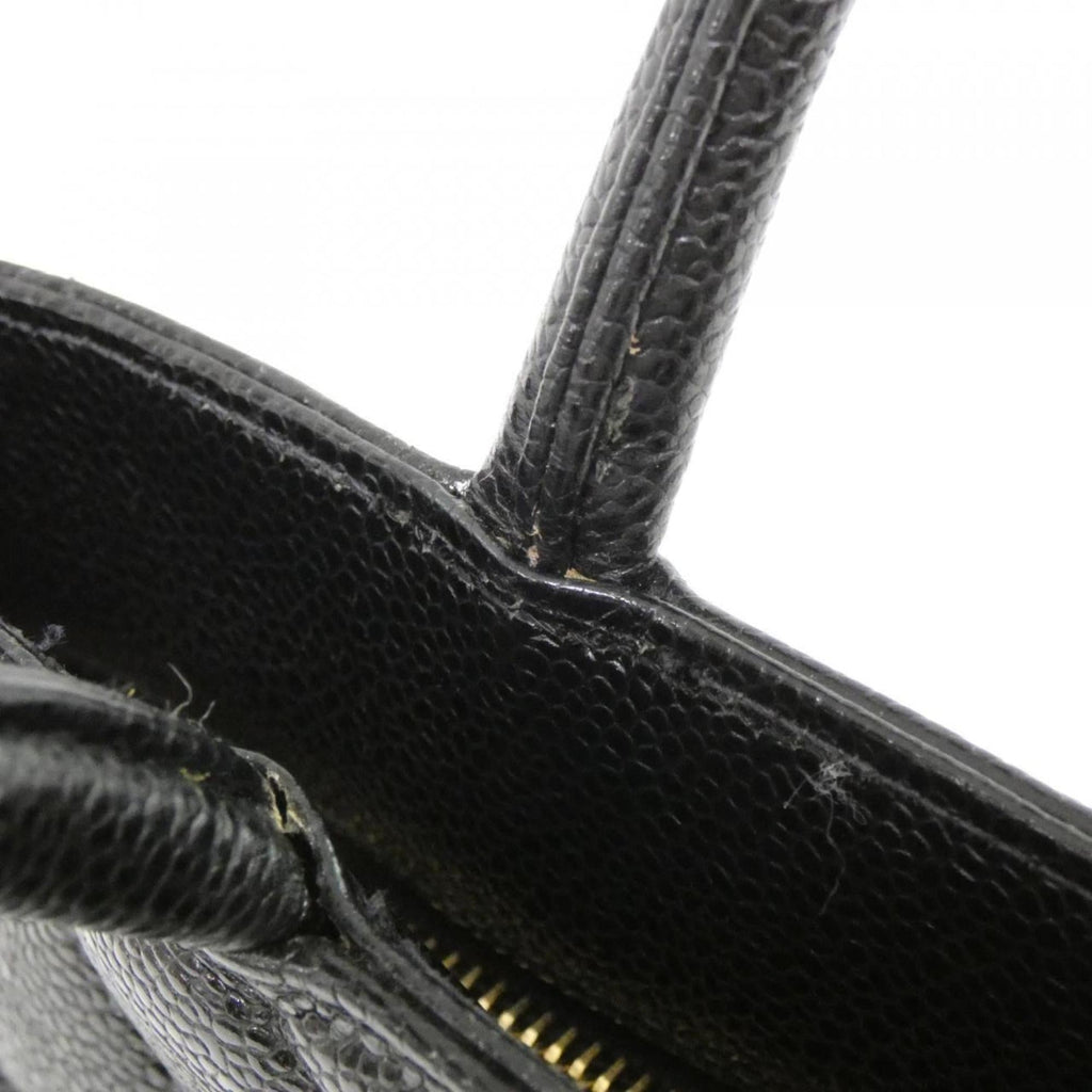 Chanel Black Grained Calfskin Handbag (Pre-Owned)