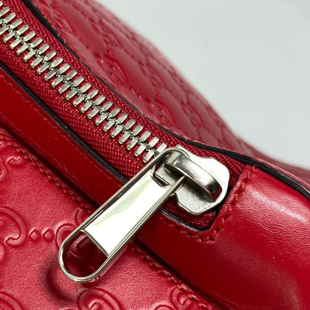 Gucci Red Color Leather Backpack (Pre-Owned)