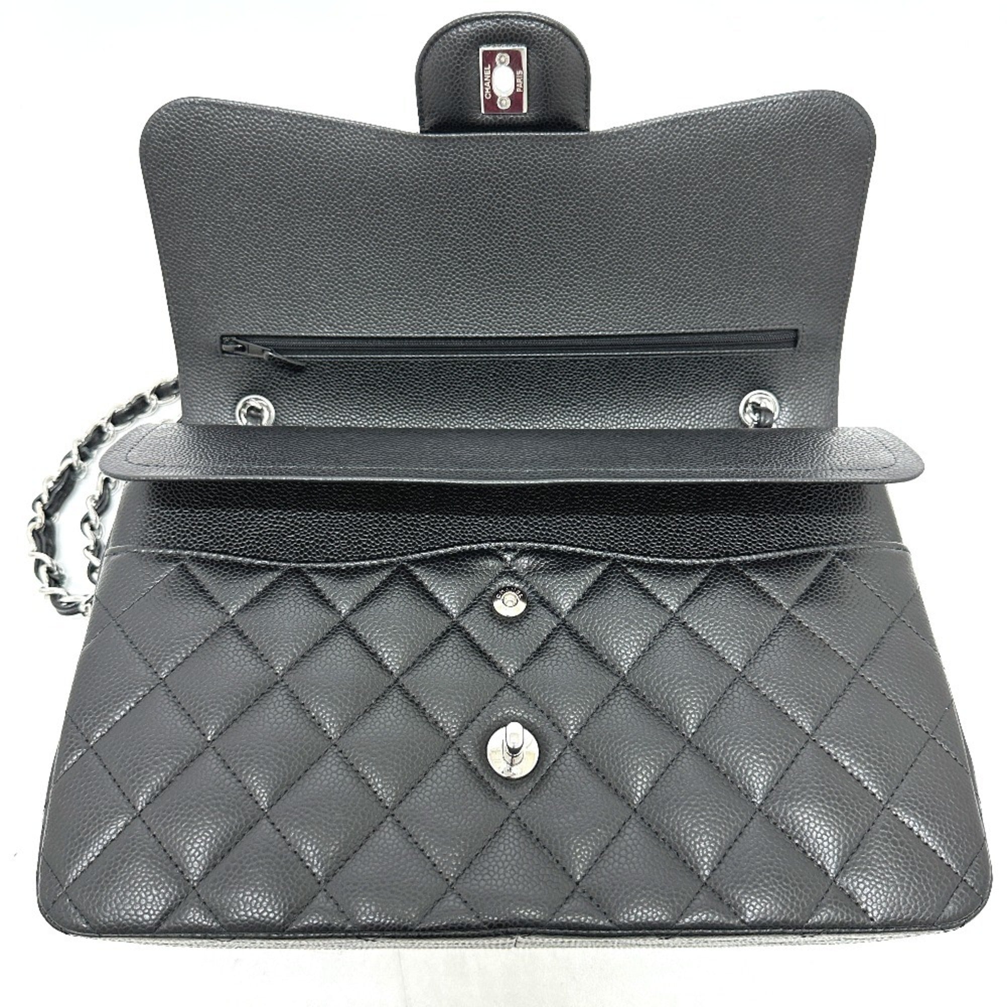 Chanel Black Grained Calfskin Shoulder Bag (Pre-Owned)