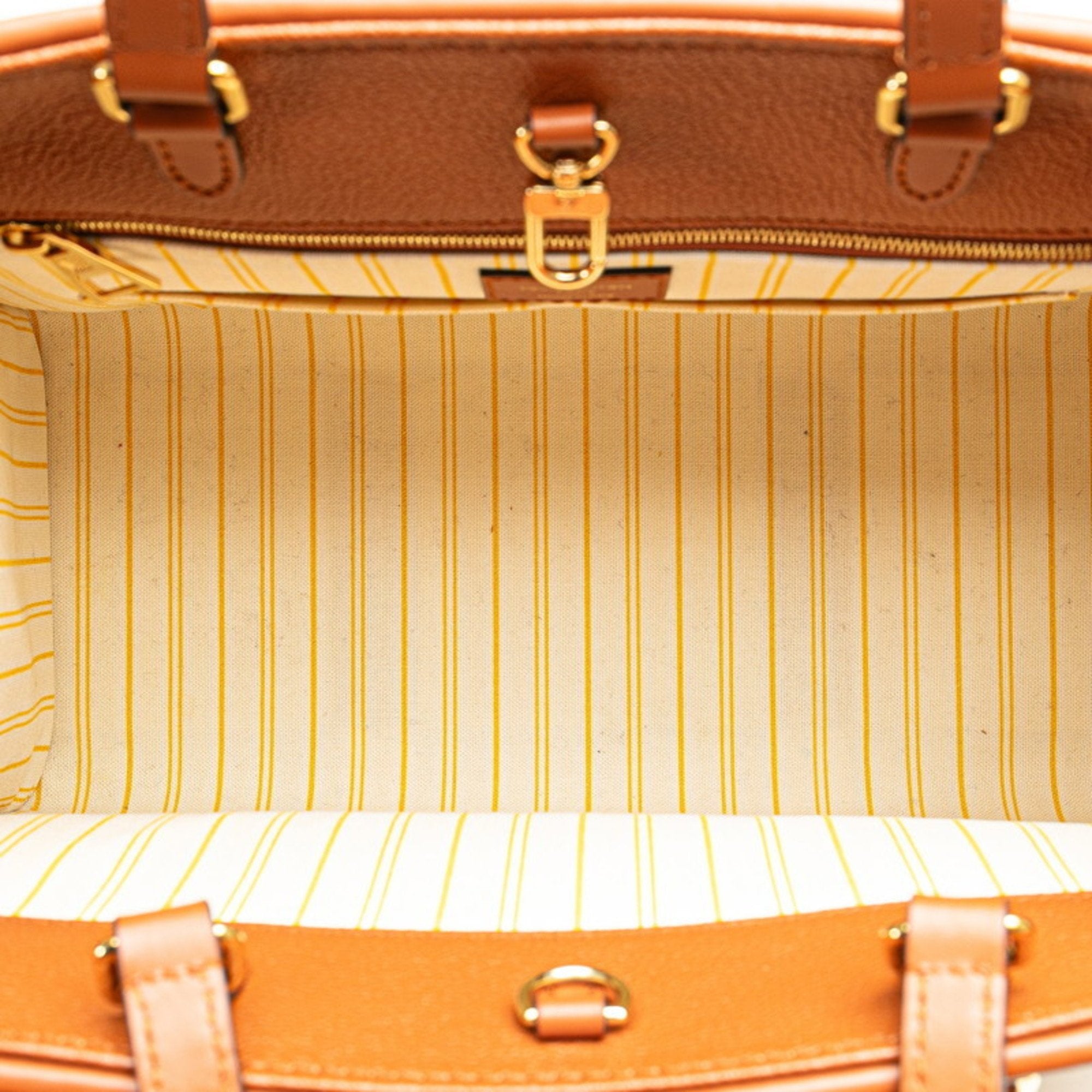 Louis Vuitton Beige Brown Raffia Leather Handbag Shoulder Bag (Pre-Owned)