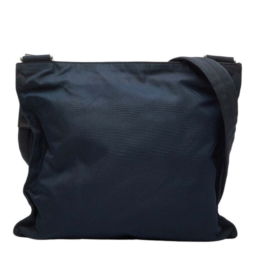 Prada Navy Nylon Leather Shoulder Bag (Pre-Owned)