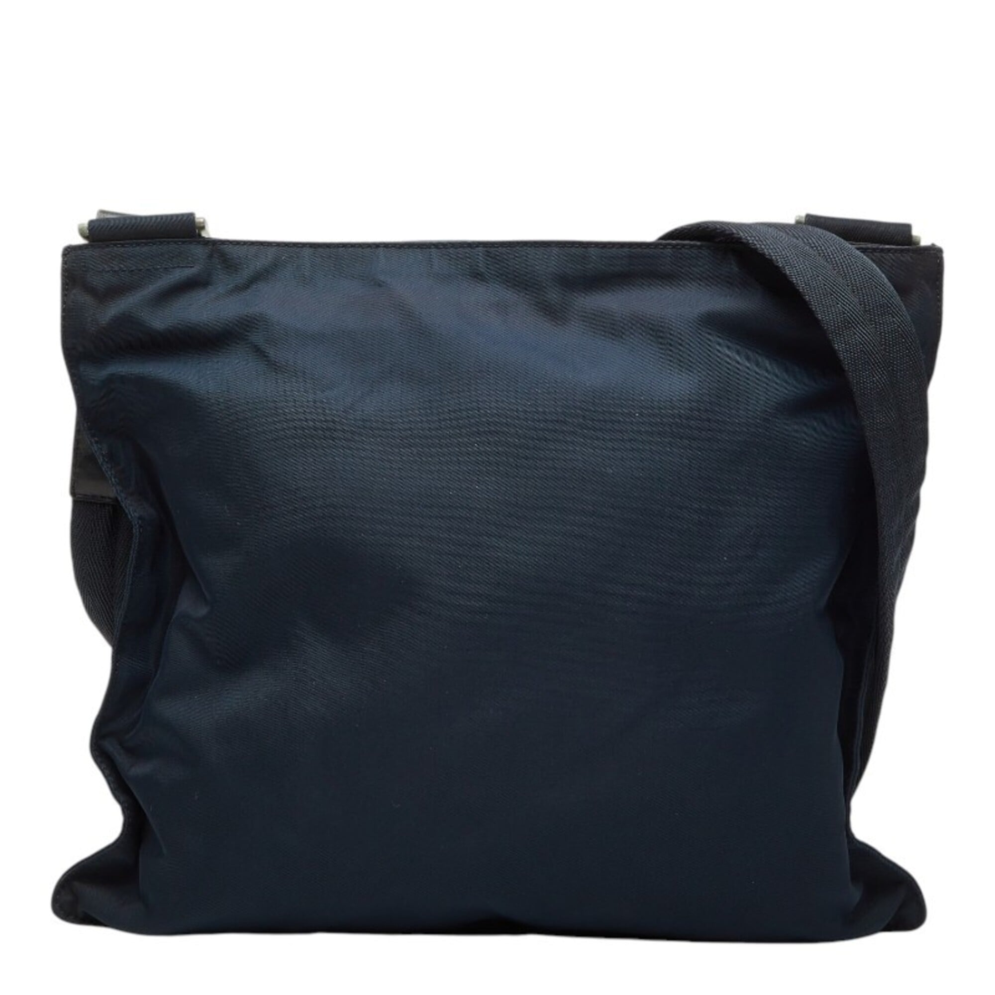 Prada Navy Nylon Leather Shoulder Bag (Pre-Owned)