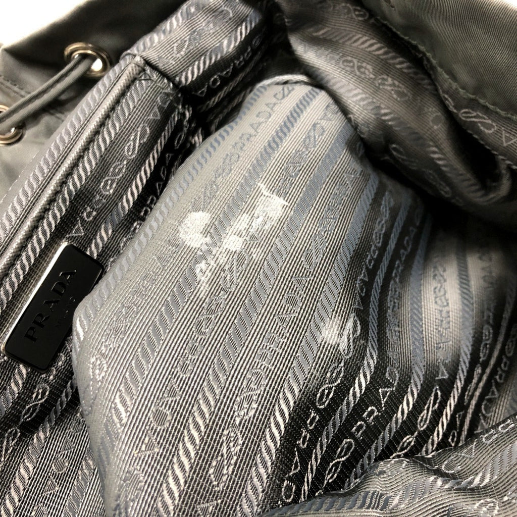 Prada Gray Leather Backpack (Pre-Owned)