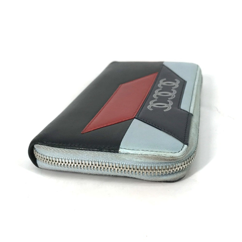 Chanel Black Leather Long Wallet (Bi-Fold) (Pre-Owned)