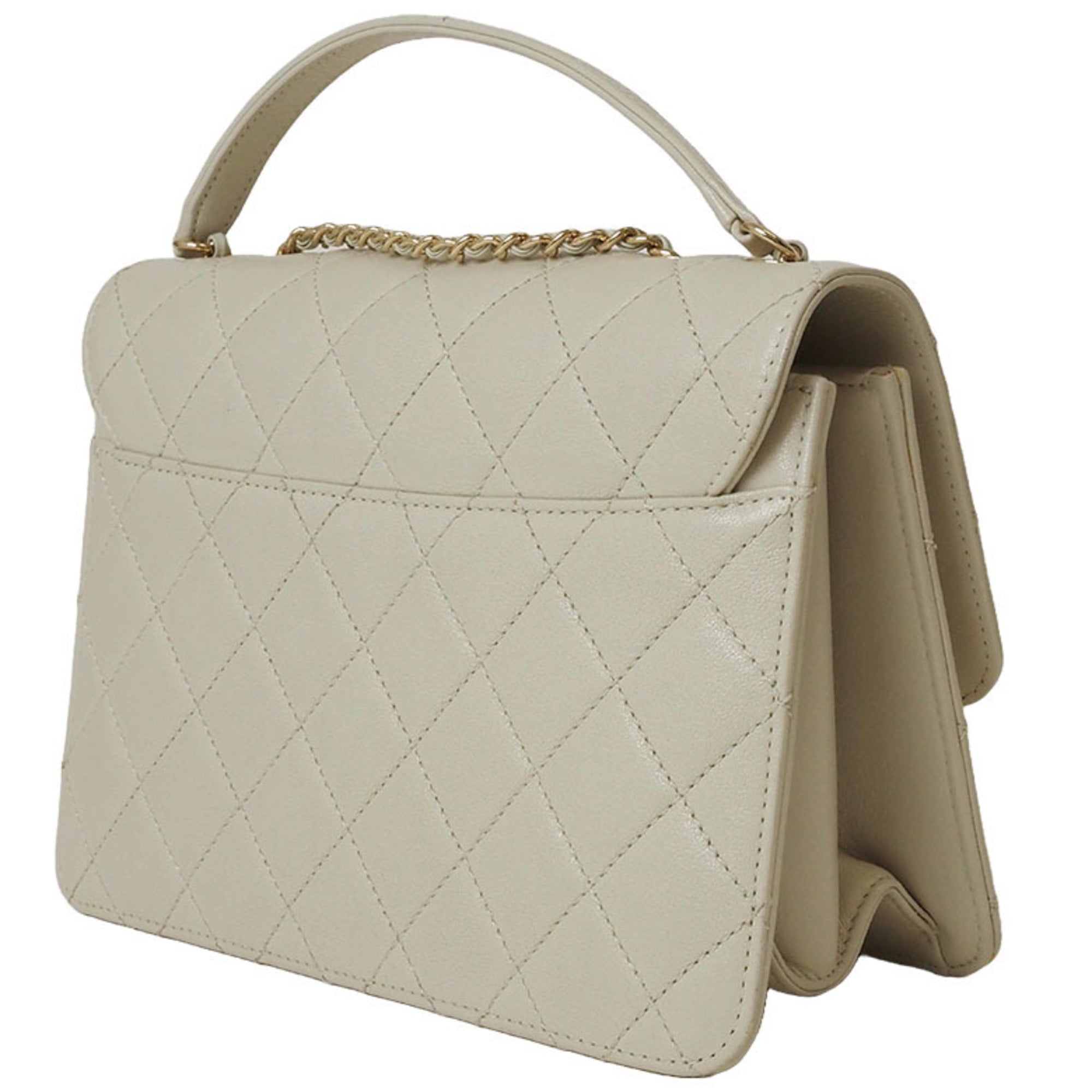 Chanel Light Beige Leather Shoulder Bag (Pre-Owned)