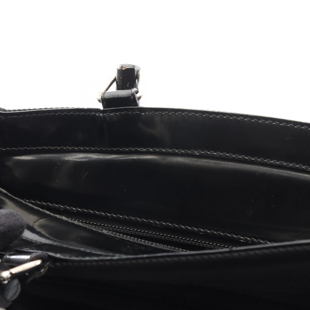 Gucci Black Leather Nylon Canvas Handbag (Pre-Owned)