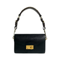 Prada Black Brown Tweed Leather Handbag Shoulder Bag (Pre-Owned)
