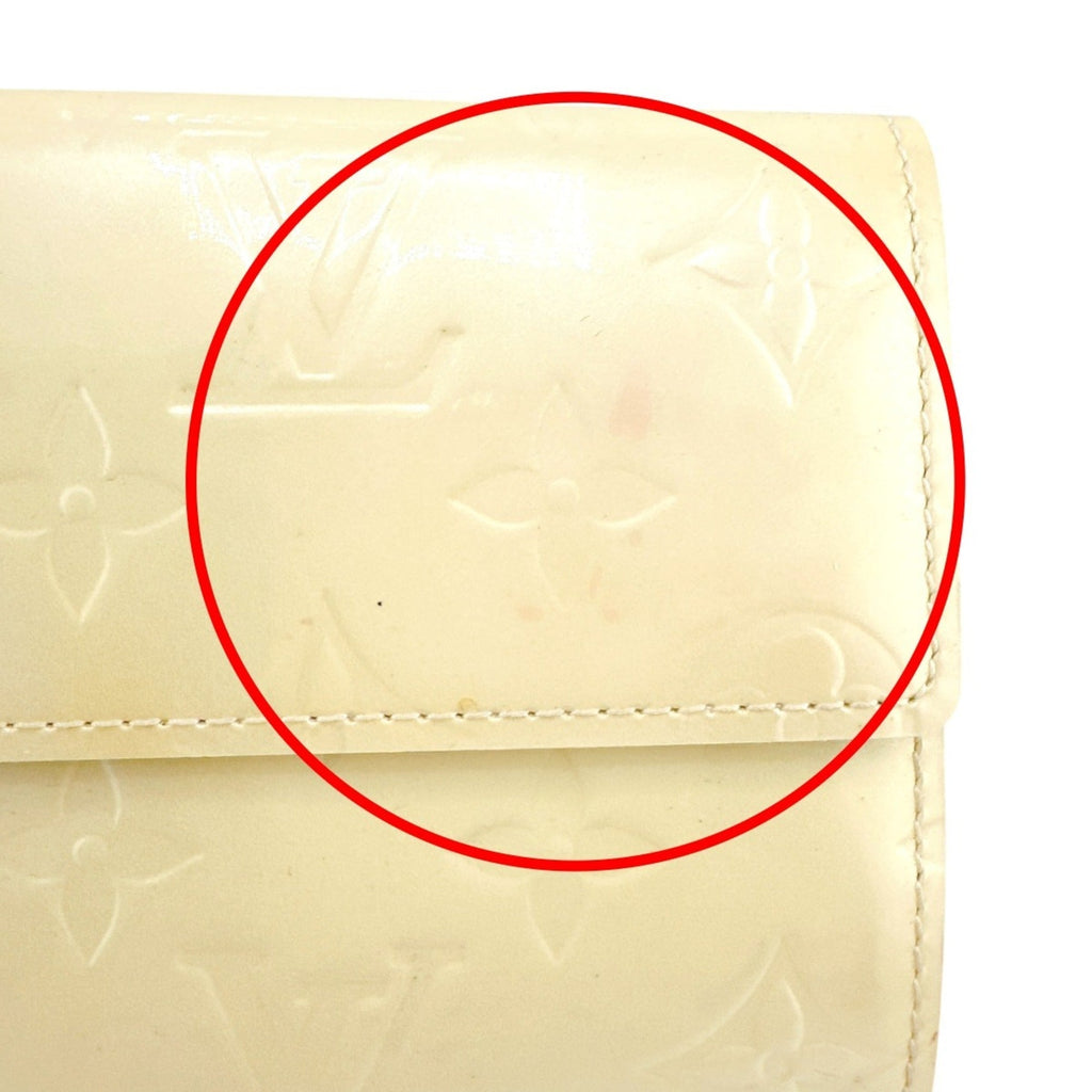 Louis Vuitton Cream White Monogram Vernis Long Wallet (Tri-Fold) (Pre-Owned)