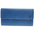 Louis Vuitton Blue Toledo Blue Epi Leather Long Wallet (Bi-Fold) (Pre-Owned)
