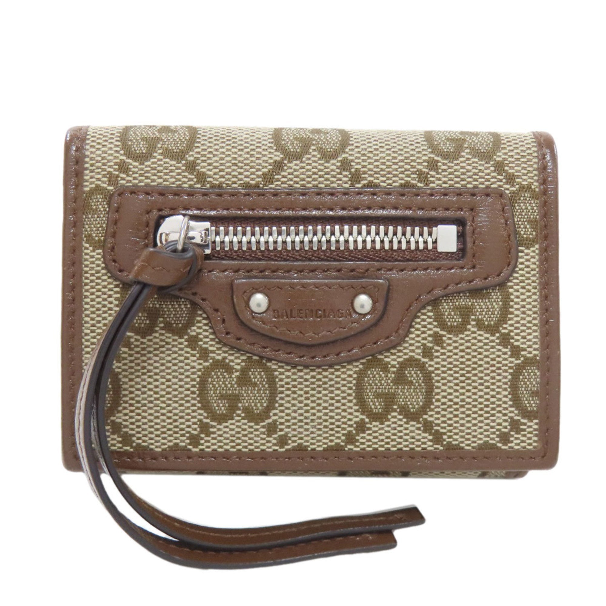 Gucci Brown Canvas Leather Wallet (Bi-Fold) (Pre-Owned)