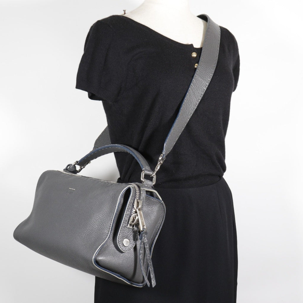 Fendi Gray Leather Handbag (Pre-Owned)