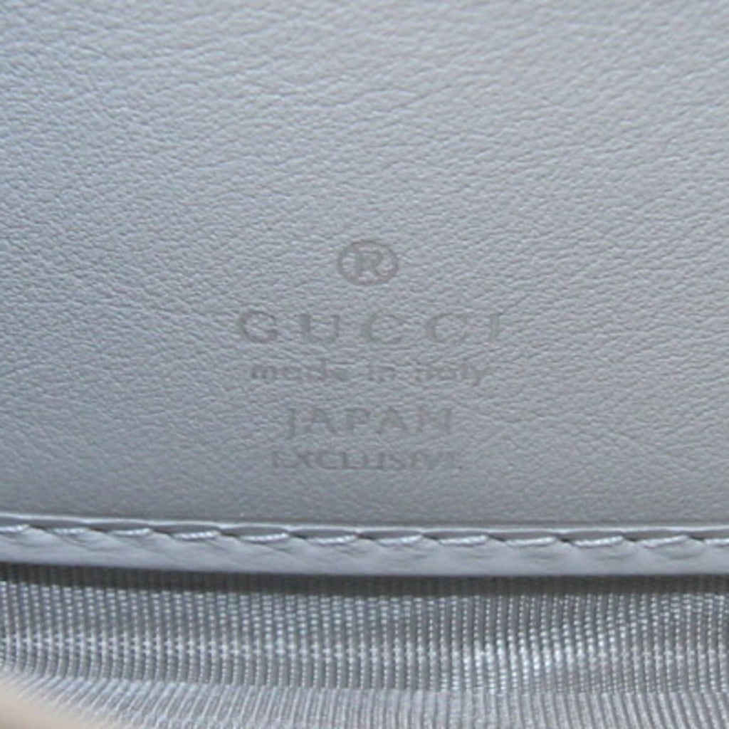Gucci Light Gray Leather Long Wallet (Bi-Fold) (Pre-Owned)