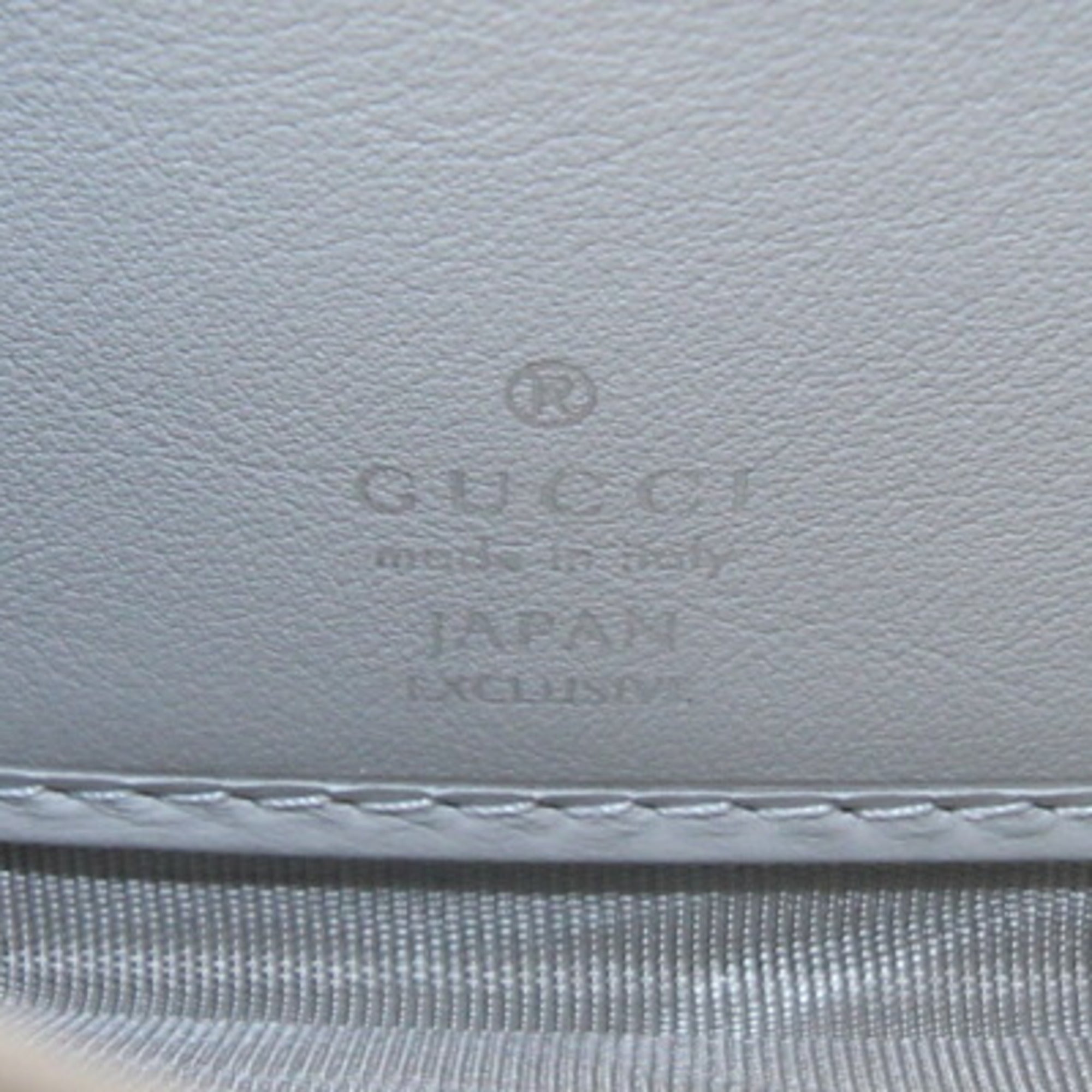 Gucci Light Gray Leather Long Wallet (Bi-Fold) (Pre-Owned)