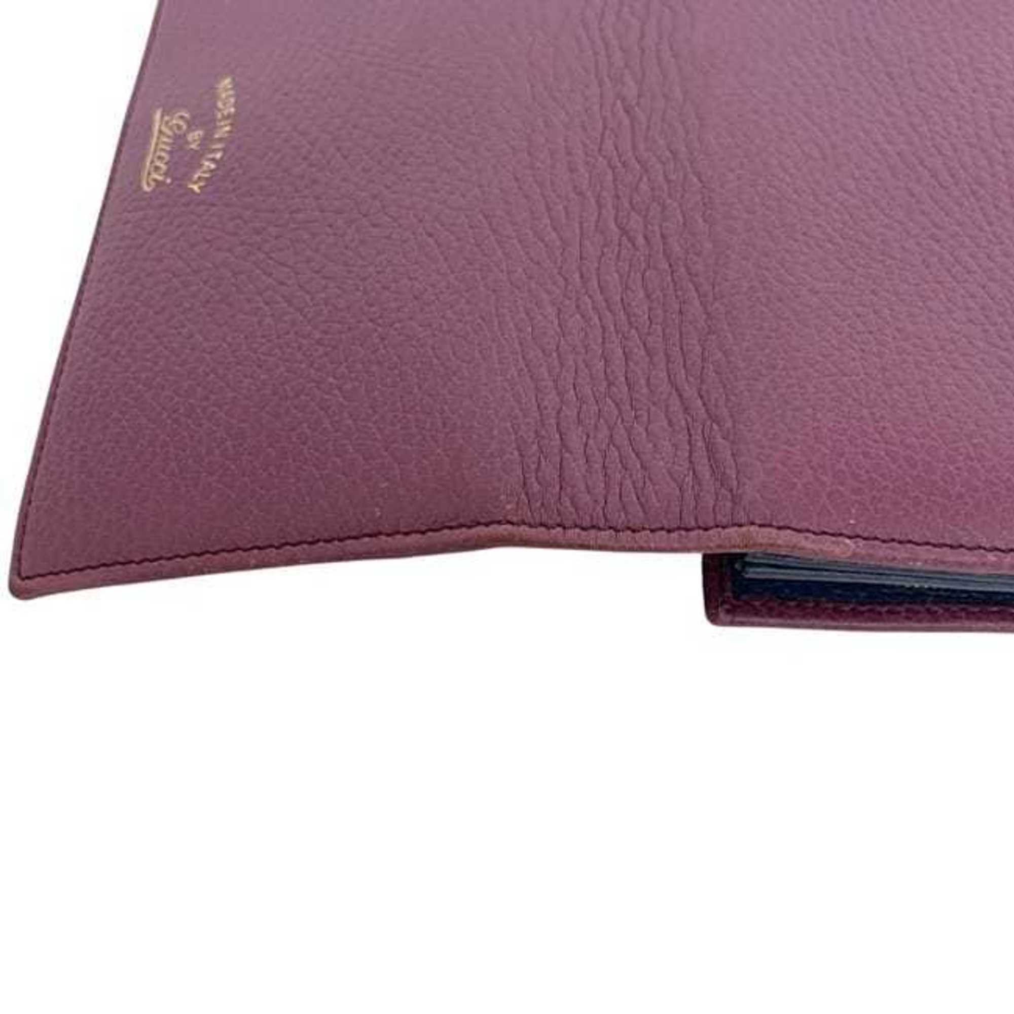 Gucci Purple Leather Long Wallet (Bi-Fold) (Pre-Owned)