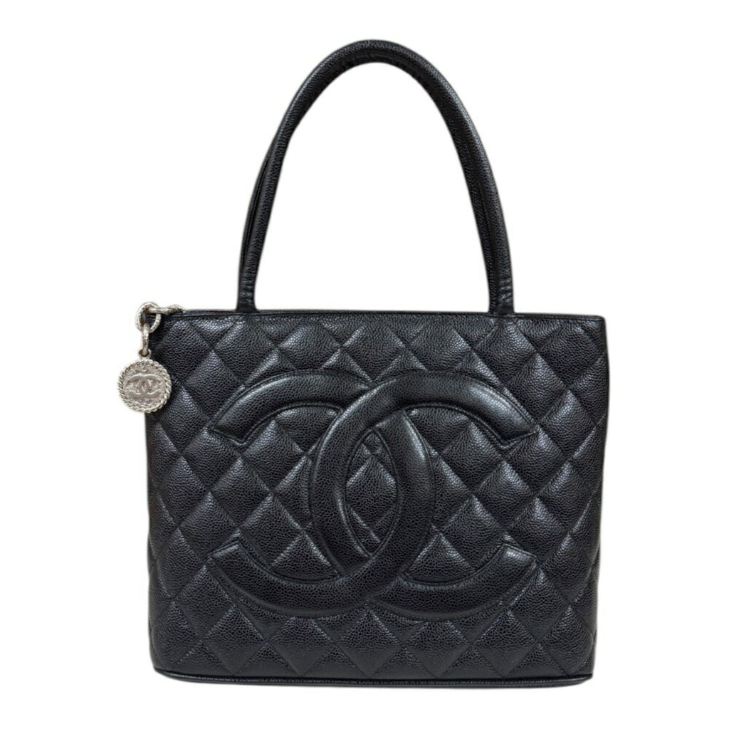 Chanel Caviar Skin Black Caviar Leather Tote Bag (Pre-Owned)