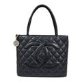 Chanel Caviar Skin Black Caviar Leather Tote Bag (Pre-Owned)