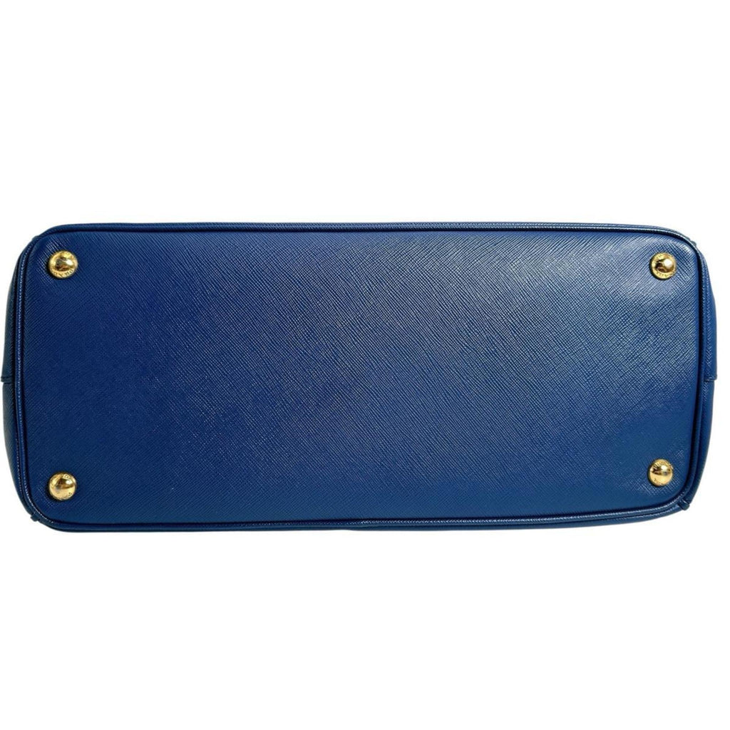 Prada Blue Leather Handbag Shoulder Bag (Pre-Owned)
