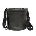 Bottega Veneta Paper Bucket Bag Perforated Leather Black Leather Shoulder Bag Bag (Pre-Owned)