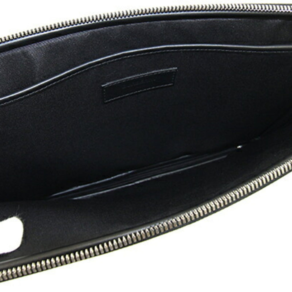 Burberry Black Leather Clutch Bag Document Case (Pre-Owned)
